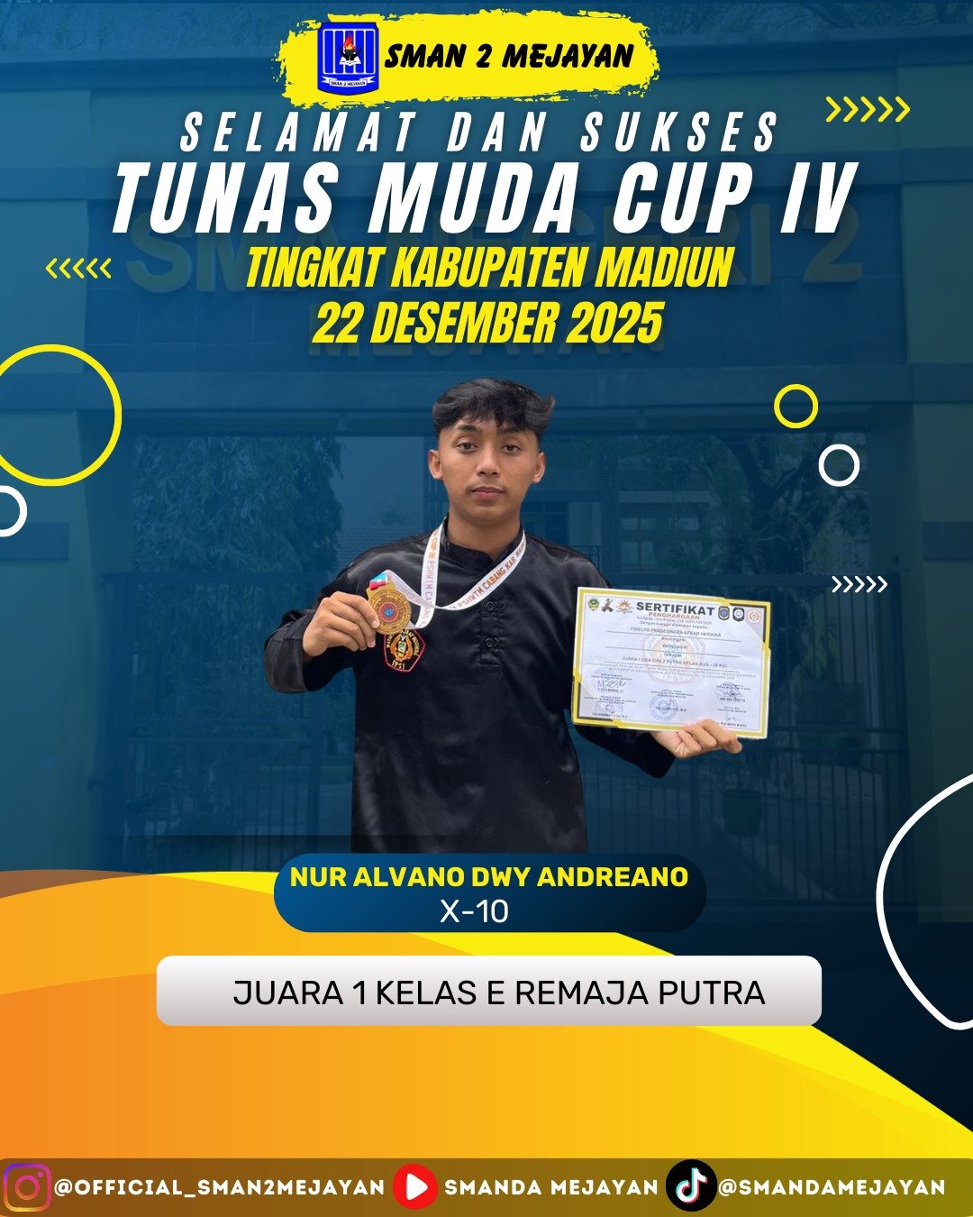 Juara 1 Pencak Silat Kelas E Remaja Putra